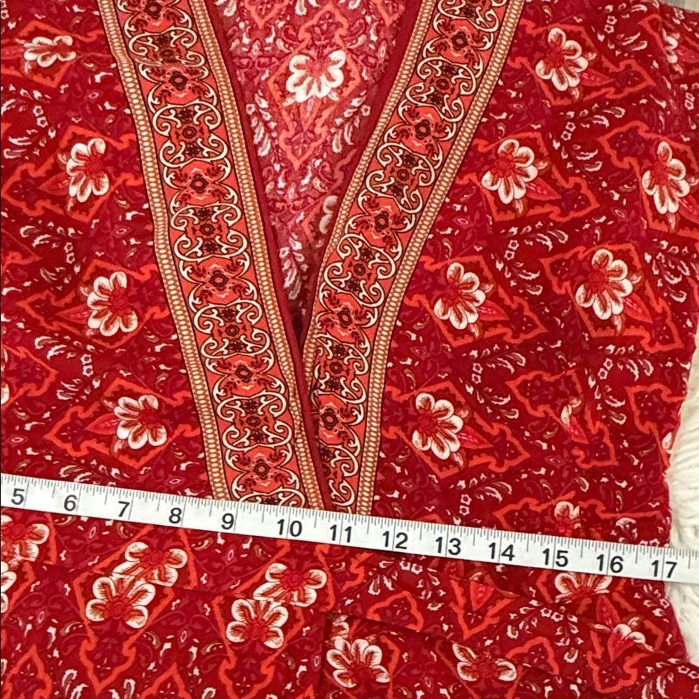 Zesica Chic Red Floral Maxi Dress Size Medium - Picture 8 of 10